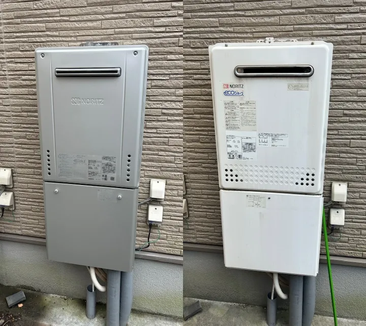 名古屋市中川区　戸建て壁掛型、ノーリツのエコジョーズ給湯器、「GT-C2452SAWX-2」を「GT-C2472SAW」へ交換。